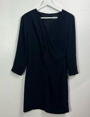 Womens Armani Exchange Mini Dress Zippered Low Cut Size 4 Black LBD