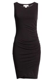 LEITH- Sleeveless Body-Con Slightly Ruched Midi Dress, Black, Medium: NWOT