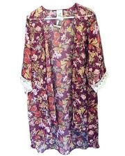 Artistic Works by Lu Kimono Duster Cardigan Floral