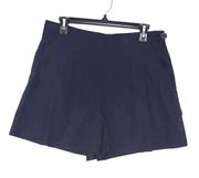 Max Studio Large Navy Blue Side Button Shorts