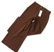 NWT Eileen Fisher Washable Stretch Crepe in Nutmeg High Waist Wide Ankle Pants 0