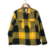 ZARA relaxed fit yellow black full zip flannel jacket Medium unisex