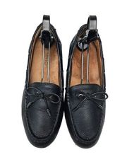 Virginia Leather Black Bow Moccasins Women’s US size 8.5