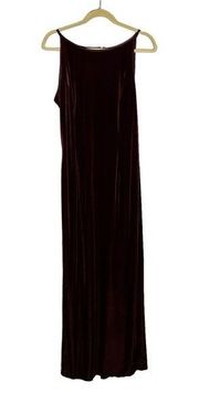 Jessica McClintock for Gunne Sax Dark Red Velvet Sleeveless Midi Maxi Slip Dress