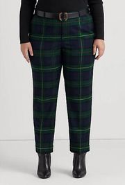 Lauren‎ Ralph Lauren Woman Plaid Wool-Blend Twill Ankle Pant