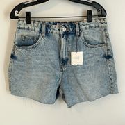 Zara High Rise Denim Dad Shorts