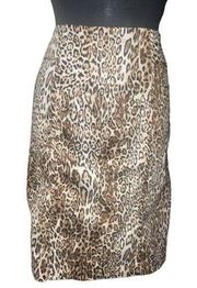 New York & Company Brown Print Skirt