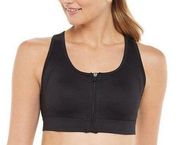 FILA SPORT Zip-Front Medium Impact Sports Athletic Workout Bra