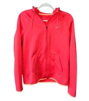 Nike Hot Pink Red Peach Orange  Dri-Fit Athletic Zip Up Jacket Women’s Size Small