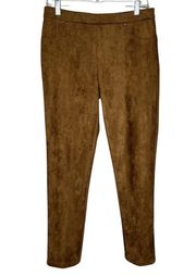 Ruby Rd Pants Womens 6 Brown Nutmeg Faux Vegan Suede Wild Side Casual Office