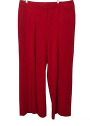 Metro Style Red Wide Leg Stretchy trousers split pleated  Womens plus Size 18