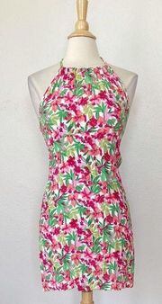 Vintage 90’s Pink Floral Halter Dress