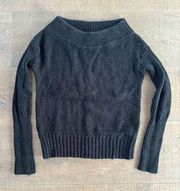 standard james perse black boat neck knit sweater