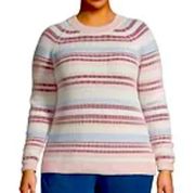 Lands'End  Drifter Multicolor Stripe Long Sleeve Pullover Sweater Women’s Small