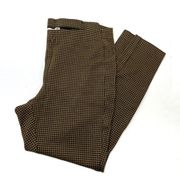 J. Jill Ponte Brown and Black Gingham Plaid Opaque Leggings