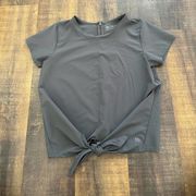 Albion French Gray Front Tie Top Size Small