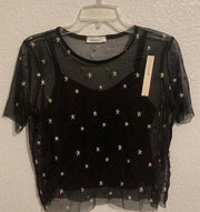 Sheer Gold Star Top