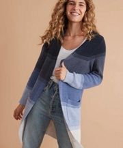 Marine Layer Cabin Cardigan in Blue Ombre Cashmere Blend Size M