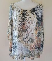 Annalee+Hope animal print batwing blouse size 2X