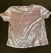 MD  Light Pink Velvet Crop Top