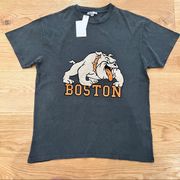 Subdued Boston Bulldog Crew Neck Short Sleeve Tee in Marbled Black Gray Unisex