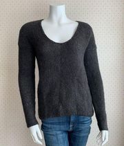 Helmut Charcoal Dark Gray Alpaca Mix Scoop Neck Pullover Sweater sz M PW2