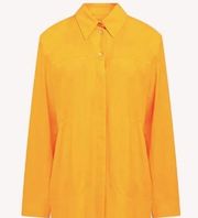 Passio crepe Orange button up shirt size 6