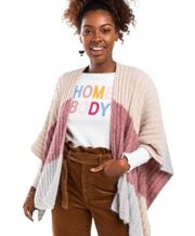 Francescas Kimono Sweater Vivian Striped Knit Kimono One Size Fits All