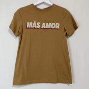 Women’s Más Amor Short Sleeve Graphic Tee Shirt Tan NWT