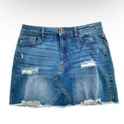 Wax jean Los Angeles Denim Distressed Mini‎ Skirt Size M