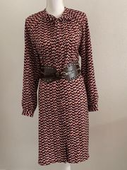 Abstract Zigzag Tie Neck Shift Shirt Dress  size is Large.  If you are interested Make an offer,  Any and All offers are considered. All sales are final.  All accessories, Necklaces, belts etc... Are NOT! Included.