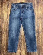 Crop Straight Jeans Womens Size 4 Stretch Denim Mid Rise