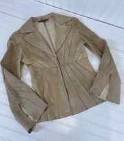 Vintage Arden B. Tan Suede Leather Y2K Jacket Outdoor Size XS