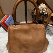 Givenchy Tan Leather Large New Line Flap Tote Shoulder Bag