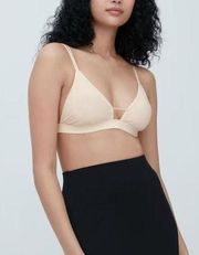 Mame Kurogouchi x Uniqlo Wireless Bra (Sheer Triangle) in Natural