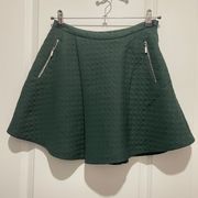 Dark Green A Line Mini Skirt