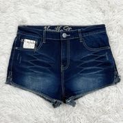 Vanilla Star Dark Wash High Waisted Jean Shorts Size 9