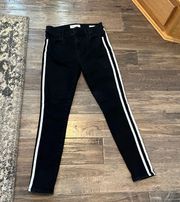 NWOT  Black & White Side Stripe Mid Rise Ankle Jeggings Size 26