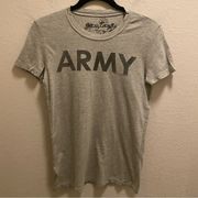 Heritage 1981 Grey Army Graphic Short Sleeve Tee Made In USA Size L