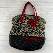 Lounge Fly Leopard Print Hello Kitty Large Tote Bag