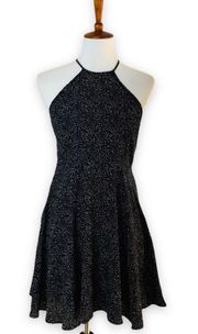 Black Mini Dress with White Polka Dots