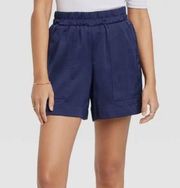 A new day blue satin pull on shorts