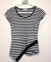 A'Gaci Striped Peplum Top, size S