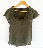 Anthro E&M green blouse Size Small