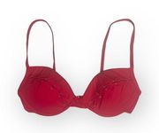 La Blanca ᯾ Whipstich Grommet Detailed Underwire Cup Bikini Top ᯾ Red ᯾ Large