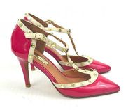 Halogen Martine Studded T-Strap Heels - Size 5