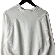 Vintage 80s Tultex Crewneck Sweatshirt White Small S Basic Plain Minimal Sweater