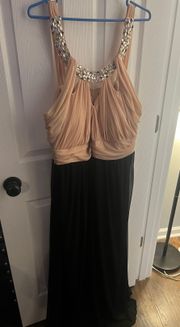 Black & Coral/Cream evening gown