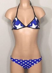 WILDFOX patriotic reversible mixed bikini. NWT