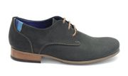 John Fluevog Radio CBC Women’s Leather & Suede Derby Striped Lace Up Shoe